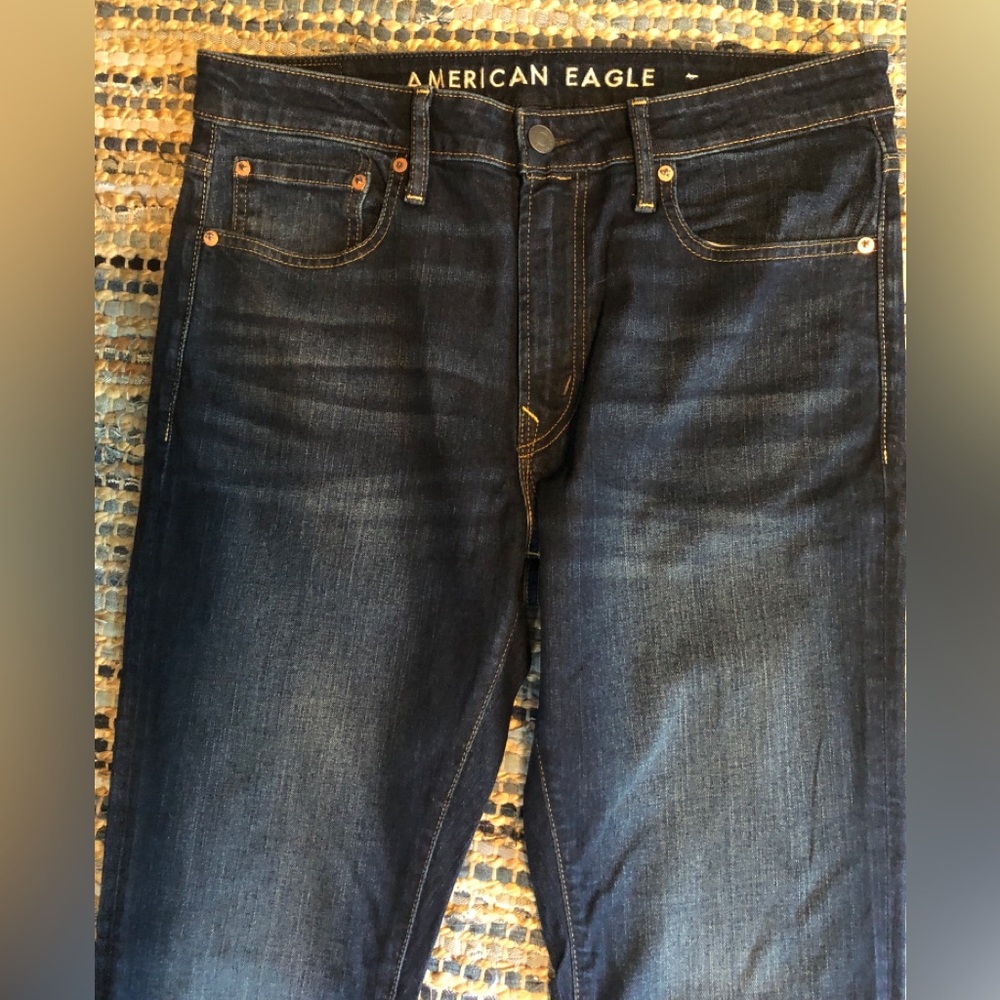American Eagle Outfitters Blue Jeans with Vintage-Inspired Fading
